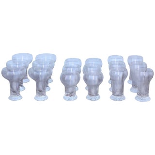 Mid 20th Century Rosenthal Modern Swirl Glasses - Set of 18 For Sale