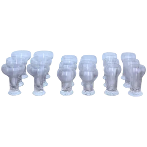 Mid 20th Century Rosenthal Modern Swirl Glasses - Set of 18