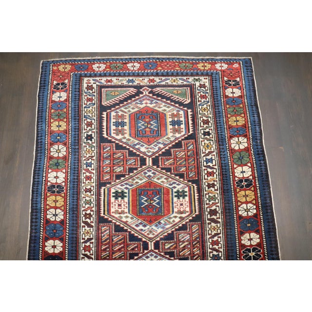 Late 19th Century 19th Century Antique Zabihi Collection Shirvan Rug - 3'9" x 5'5" For Sale - Image 5 of 7