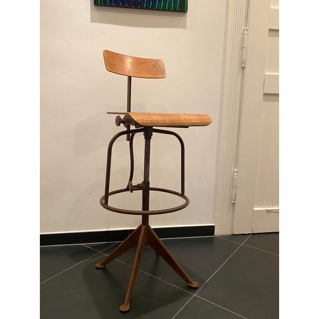 Jean Prouvé Vintage French Desk Chair by Jean Prouvé, 1940 For Sale - Image 4 of 18