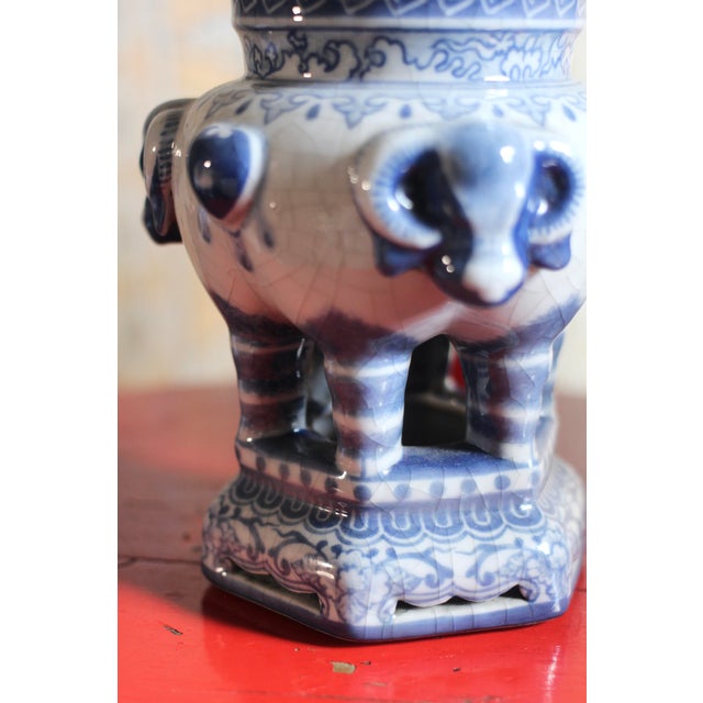 Chinoiserie style in blue and white heavy ceramic vase with Frederick Cooper stamp on the bottom. Hard to find design of...