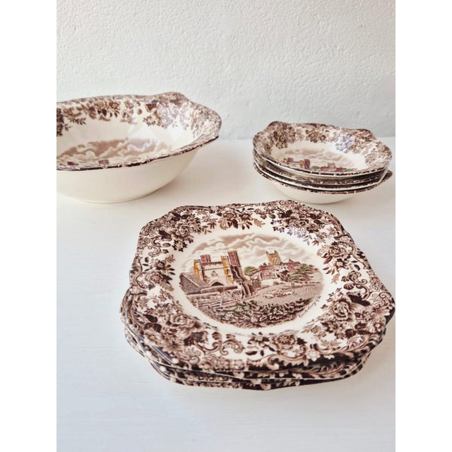 The set is in overall excellent vintage condition and is dishwasher safe. Please note that one small dessert bowl has a...