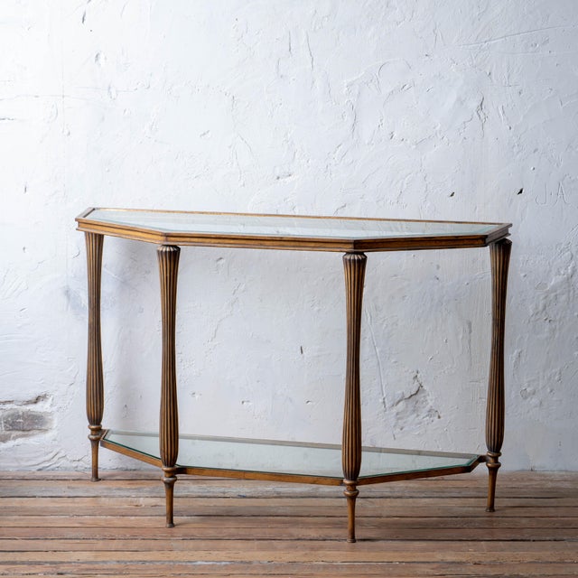 French Art Deco Gilt Console Table, c.1970s For Sale - Image 4 of 11