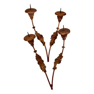 Carved and Gilded Wooden Sconces, Central Italy, Late 17th-Early 18th Century, Set of 2 For Sale