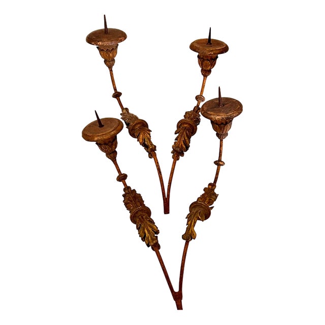 Carved and Gilded Wooden Sconces, Central Italy, Late 17th-Early 18th Century, Set of 2 For Sale
