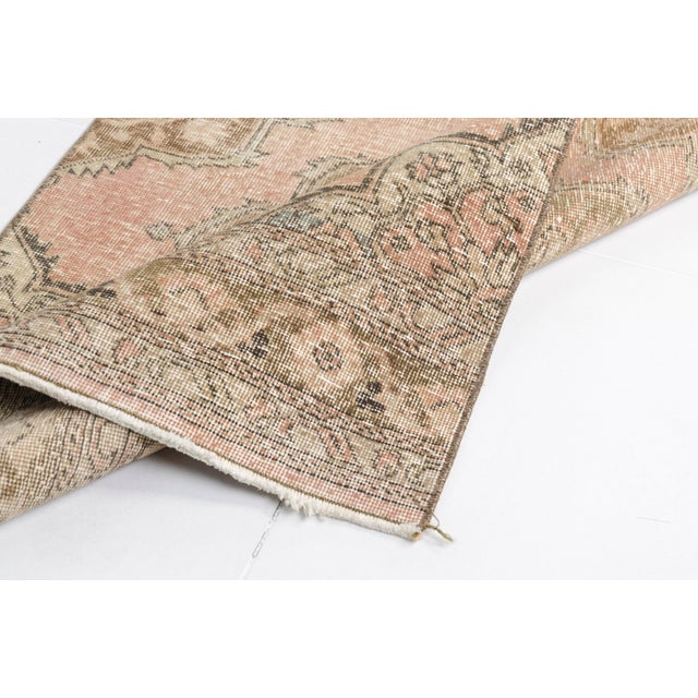 Mid 20th Century Muted Pink Turkish Runner Rug For Sale - Image 10 of 10