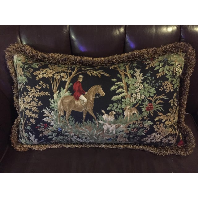 American Classical Hunt Scene Decorative Pillow With Fringe Chairish
