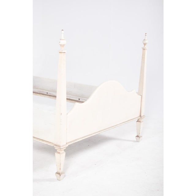 Wood Vintage French White Painted Single Bed, 1920 For Sale - Image 7 of 11