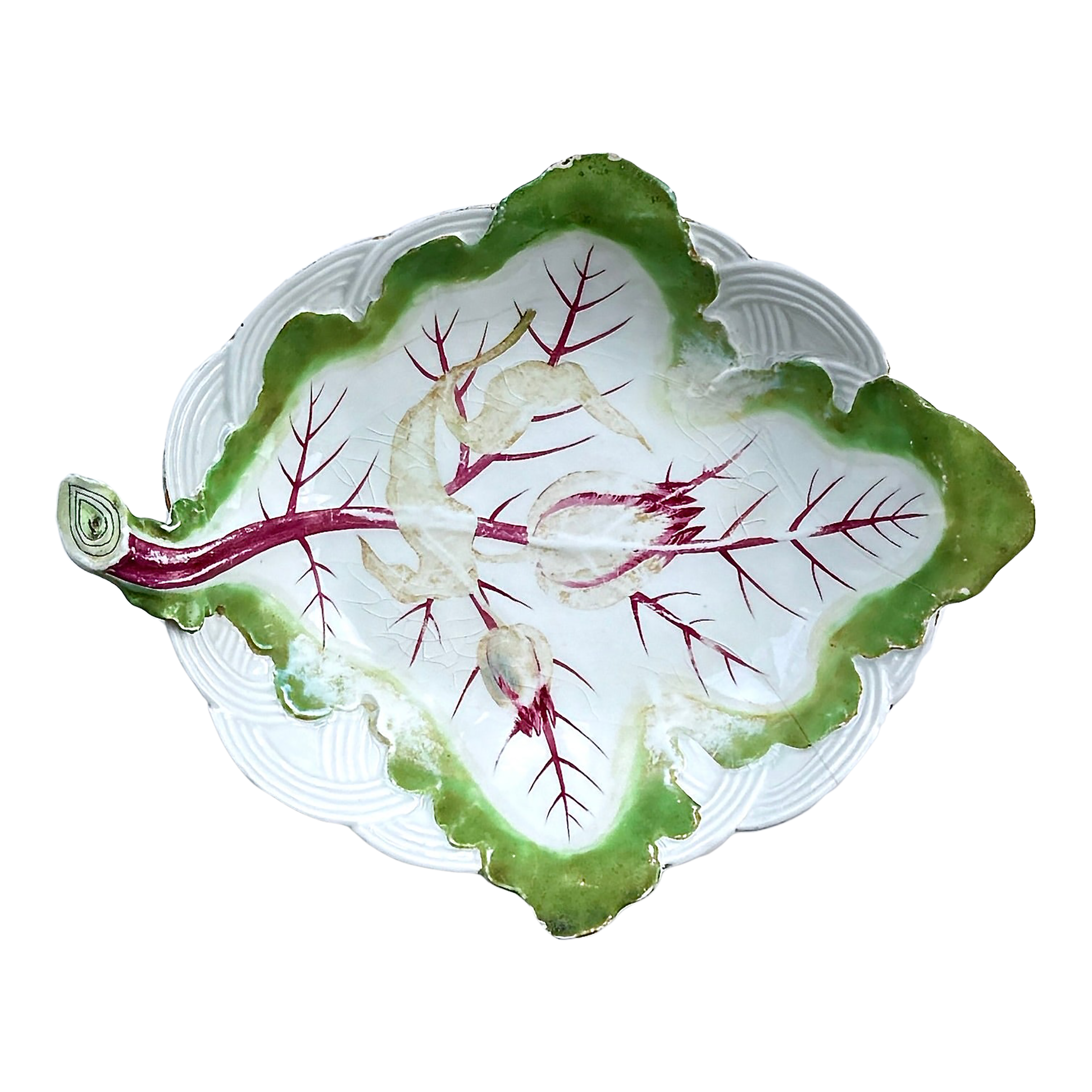 Chelsea Porcelain Trompe-L'Oeil Leaf Dish, Radish Plate Circa 1755