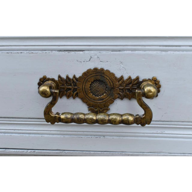 Antique Walnut Washstand Commode Pink Marble Top Gray Cottage Distressed 1880s For Sale - Image 9 of 12