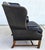 1980s Classic Georgian Chippendale Black Leather Wingback Library Gentlemans Armchair For Sale - Image 5 of 16