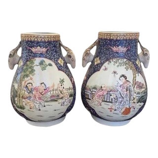 Mid 20th Century Chinese Statement Cachepot Vase- A Pair For Sale