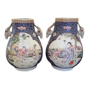 Mid 20th Century Chinese Statement Cachepot Vase- A Pair