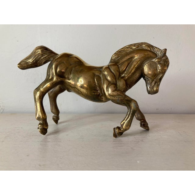 Brass Vintage English Brass Horse For Sale - Image 8 of 8
