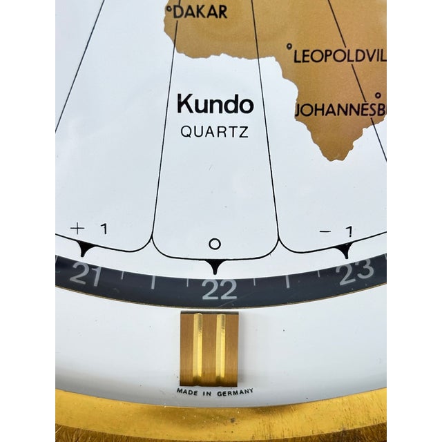 Modernist Desk World Clock Kundo by Kieninger & Obergfell West Germany 1960s For Sale - Image 11 of 13