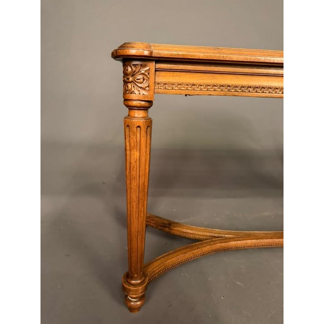 19th Century French Louis XVI Style Carved Walnut and Cane Bench, Circa 1880 For Sale - Image 10 of 13