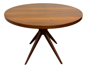 Round Walnut Table, 1950s