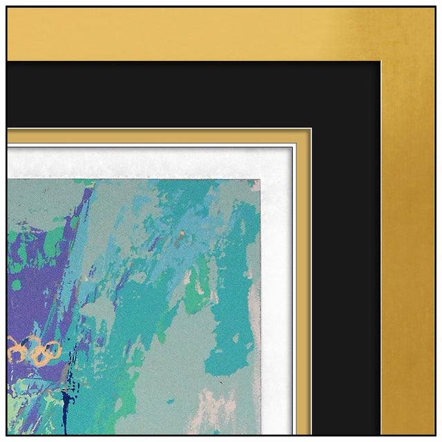 Mid 20th Century Winter Olympic Skiing Modern Yellow Serigraph LeRoy Neiman For Sale In Minneapolis - Image 6 of 6