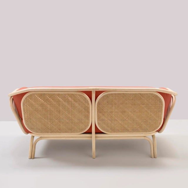 Bôa Rattan Sofa with Gabriel Fabrics Capture 4802 Cushion by At-Once for Orchid Edition For Sale - Image 4 of 5