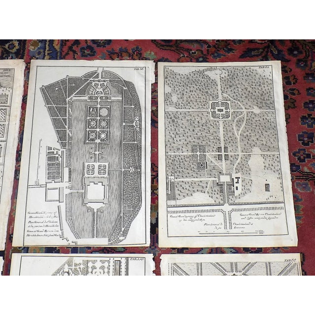 Realism Authentic Antique 18th C. Palatial Garden Plan Imperial Folio Size Copperplate Engravings - Set of 6 For Sale - Image 3 of 9