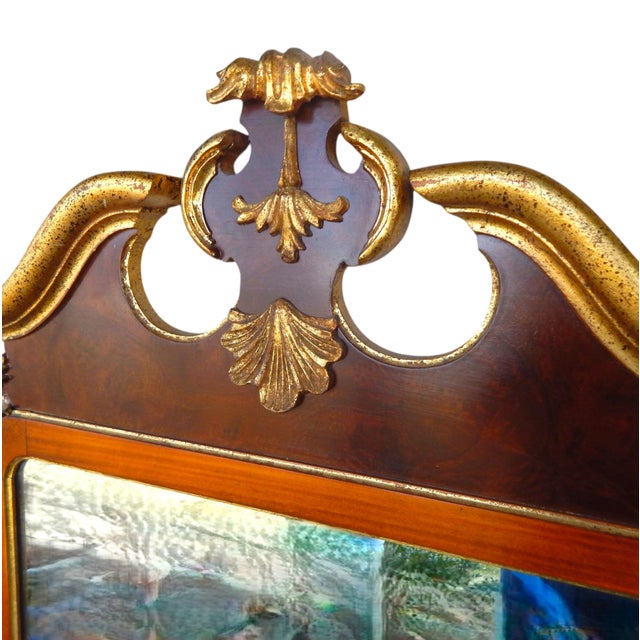 Traditional Mid 20th C. Mahogany and Gilt Painted Mirror For Sale - Image 3 of 8