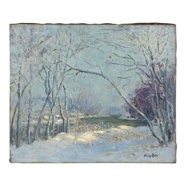 Turn of 20th Century American Impressionist Chicago Landscape -- Frost Bound by Henning Ryden For Sale
