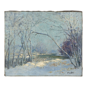 Turn of 20th Century American Impressionist Chicago Landscape -- Frost Bound by Henning Ryden