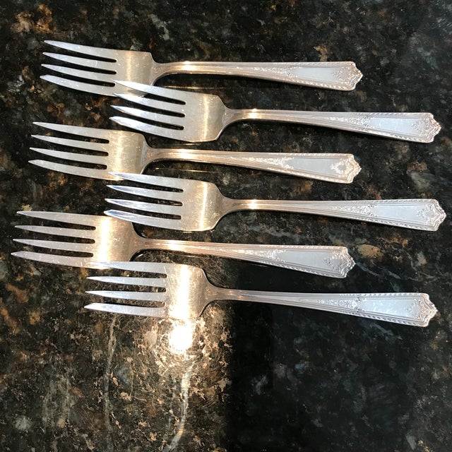 1920s “Rogers & Bro A1” Silver Plated Paisley Cake Forks Set of 6 Chairish