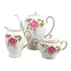 1960s Rosenthal Floral Coffee Pot, Sugar Bowl and Creamer in Aida