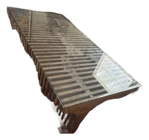 Berman Rosetti for Mimi London “Arroyo” Sculptural Oak & Glass Waterfall Coffee Table — Commissioned Los Angeles, C. 2013