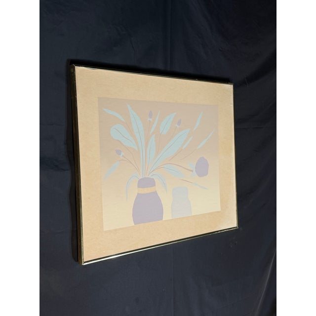 Vintage-Style Minimalist Botanical Wall Art in Gold Frame For Sale - Image 4 of 8