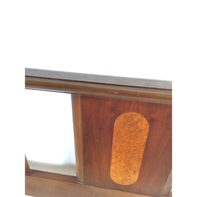Mid Century Modern Full Size Headboard With Burl Inlay For Sale In Philadelphia - Image 6 of 18