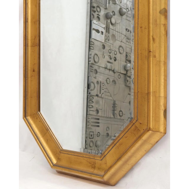 Decorative Octagon Gilt Frame Beveled Wall Mirror For Sale - Image 6 of 8
