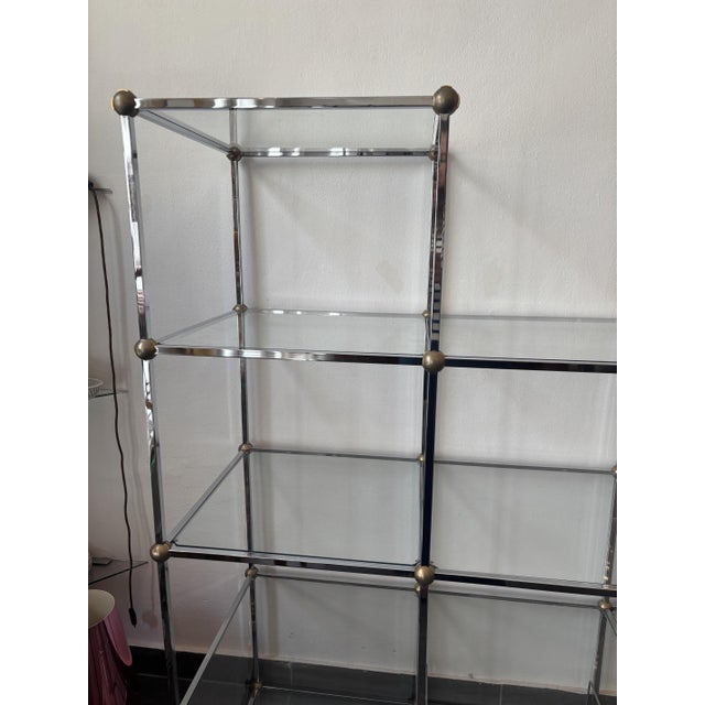 Glass Vintage Glass Shelving Unit, 1980s For Sale - Image 7 of 10