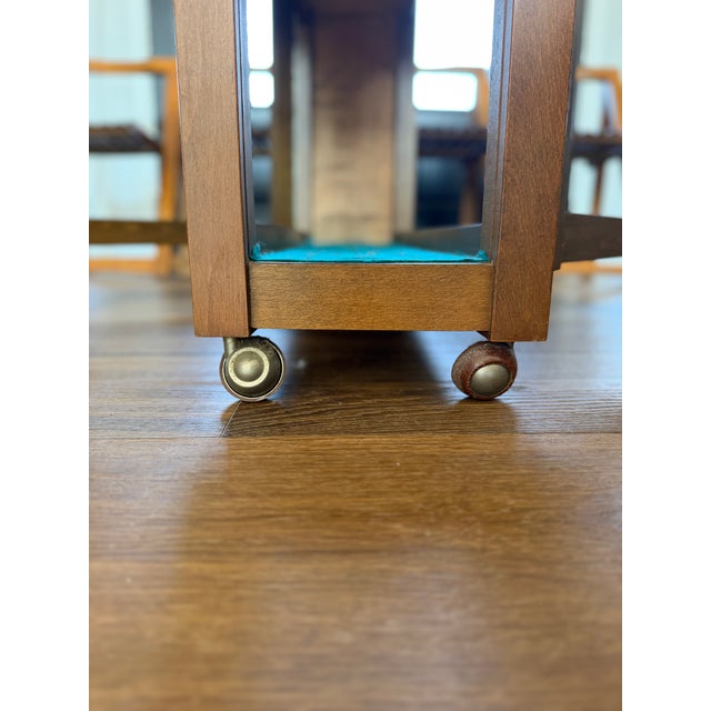 1960s Romanian Mid-Century Modern Teak Space Saver Dining Table With Four Hidden Nesting Chairs For Sale - Image 17 of 17