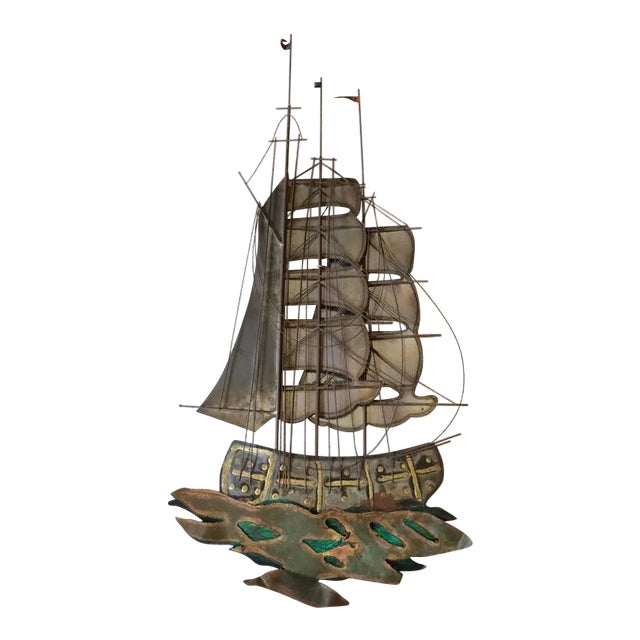 Large Brutalist Mid-Century Ship Wall Sculpture For Sale - Image 10 of 11
