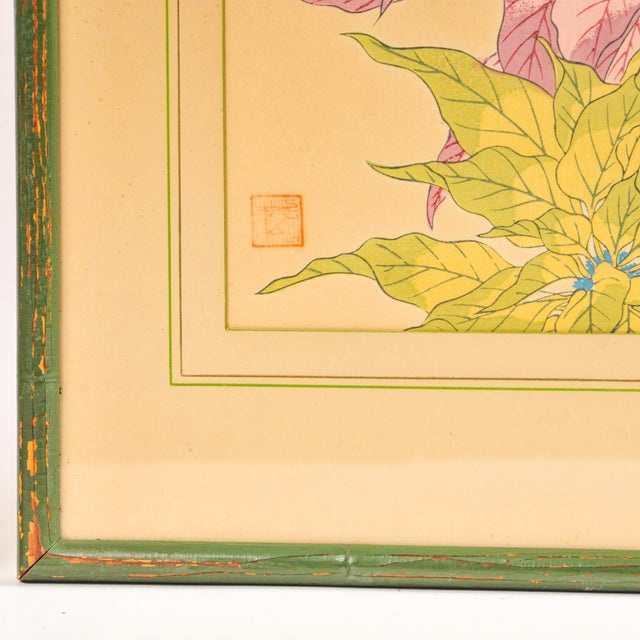 Vintage Japanese Woodblock Prints Pair - Mid Century Sakai Hoitsu Framed Art Set For Sale - Image 11 of 14