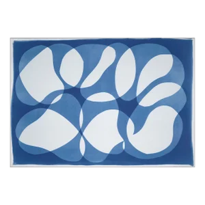 2022, Handmade Monotype in Blue Tones, Minimalistic Style of "Blue Beaded Bracelet", Cyanotype Print on Watercolor Paper by Kind of Cyan