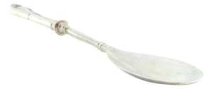 Silver Dessert Spoon with Handle Grooves