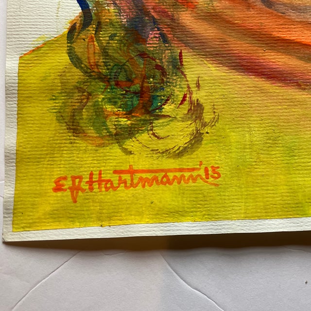 Contemporary Contemporary Original E.J.Hartmann Abstract Male Portrait Painting For Sale - Image 3 of 4