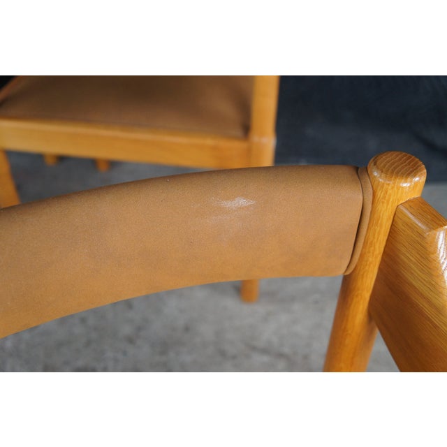 Set of 4 Mid 20th Century Attributed to Vico Magistretti Italian Mid-Century Modern Carimate Dining Armchairs Leather For Sale - Image 6 of 15