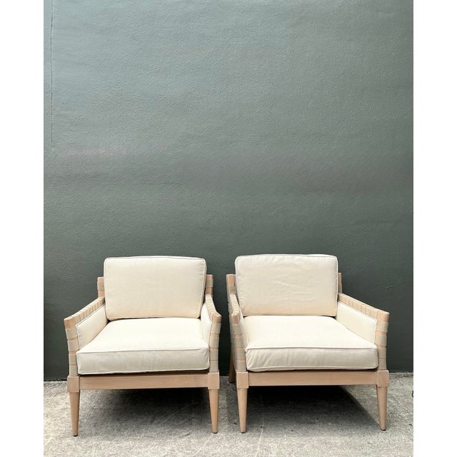 Vintage Niedermaier Wood and Strap Lounge Chairs - Pair For Sale - Image 12 of 12