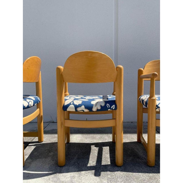 Brown Set of 4 1970s Attributed to Hank Lowenstein Padova Upholstered Arm Chairs For Sale - Image 8 of 9