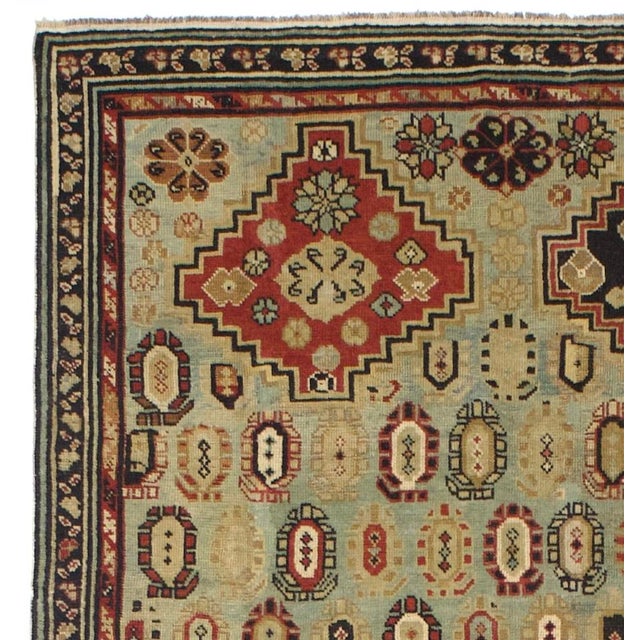 Abstract Antique Caucasian Shirvan Long Rug 4'3" X 9’5” For Sale - Image 3 of 5