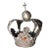 Late 20th Century Silver-Tone Metal Crown With Colored Jewels For Sale