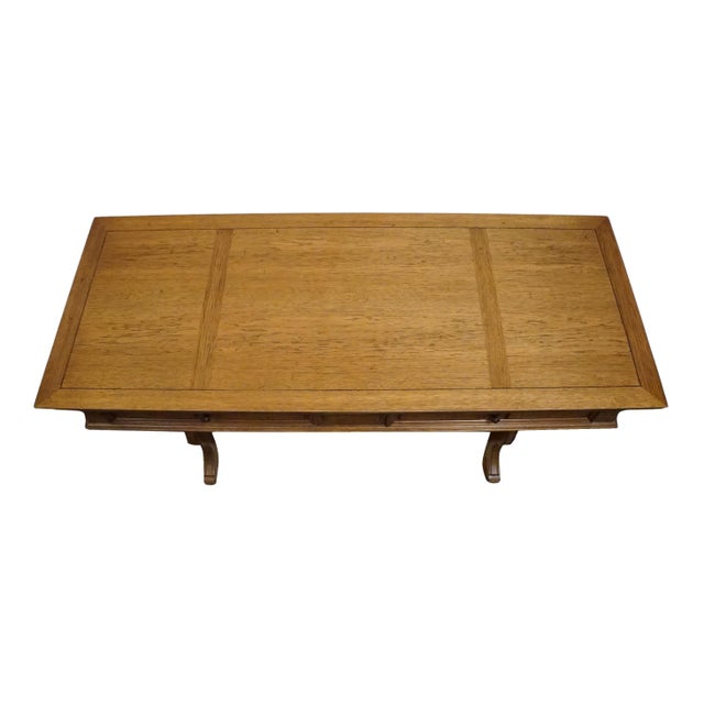 Thomasville Thomasville Furniture Monterey Collection Spanish Mediterranean White Oak 62" Writing Desk W. Metal Spanner 175-6125-8 For Sale - Image 4 of 12