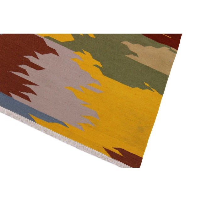 Tribal Tribal Kilim Grey Blue Wool Rug - 7'10" X 9'11" For Sale - Image 3 of 7