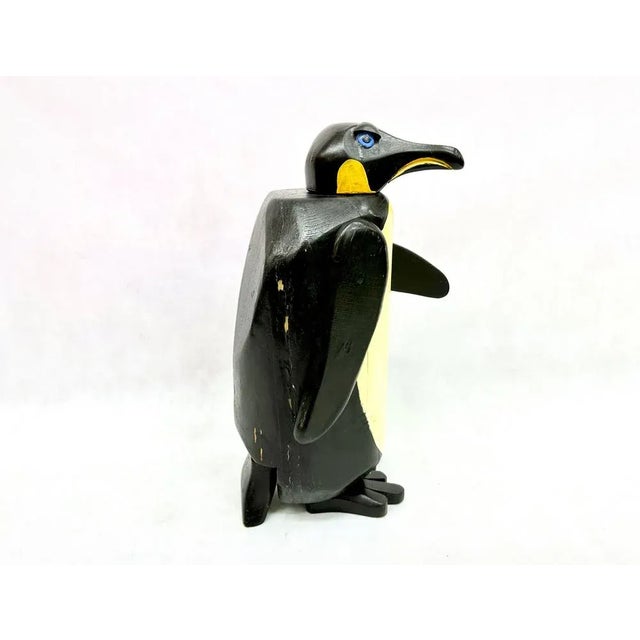 Large Vintage Carved Wooden Penguin Sculpture, 1970s For Sale - Image 9 of 12