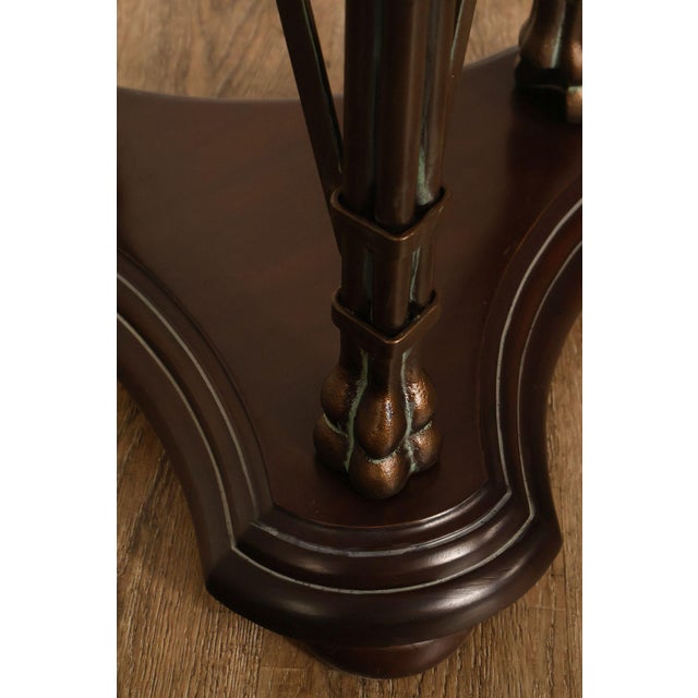 Late 20th Century Regency Style Pair Of Mahogany Pedestal Plant Stands For Sale - Image 12 of 18