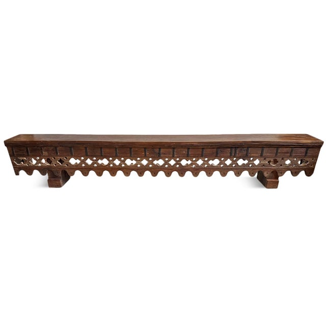 Indian Vintage Long Narrow Arch Facade Bench For Sale - Image 3 of 7